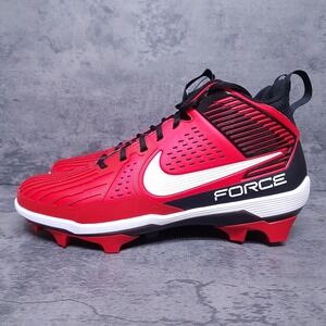 NIKE Force Savage Pro 3 Football‎ Cleats Mens Size 12 Red Black White Bred Nby